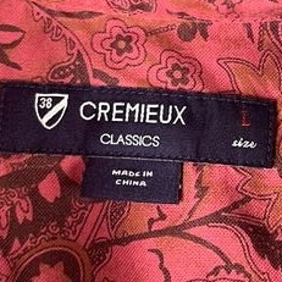 Cremieux Classics Coral Paisley Short Sleeve Button Up Shirt Large Men's - Picture 3 of 10